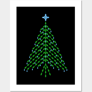 Elegant  blue and green crystal Christmas Tree design Posters and Art